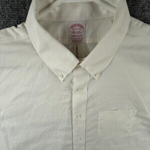 Brooks Brothers Non Iron Stretch White Button Up Shirt 17.5 34 Madison Adult Men